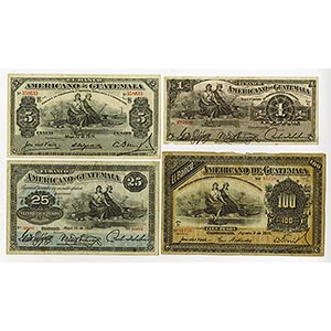 Guatemala, Lot of 4 issued notes, ... 