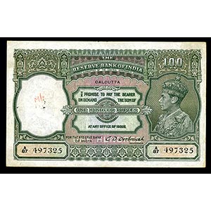 India, 100 Rupees, P-20e, Issued, Deshmukh ... 