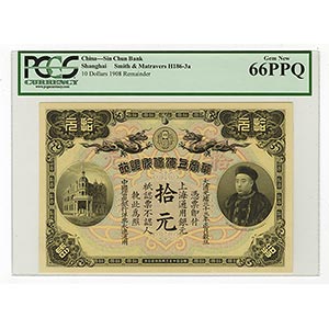 Shanghai, China, 1908, $10 ... 