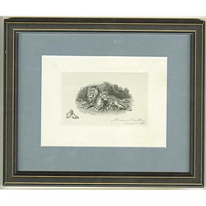 Lions Den engraving, signed by ... 